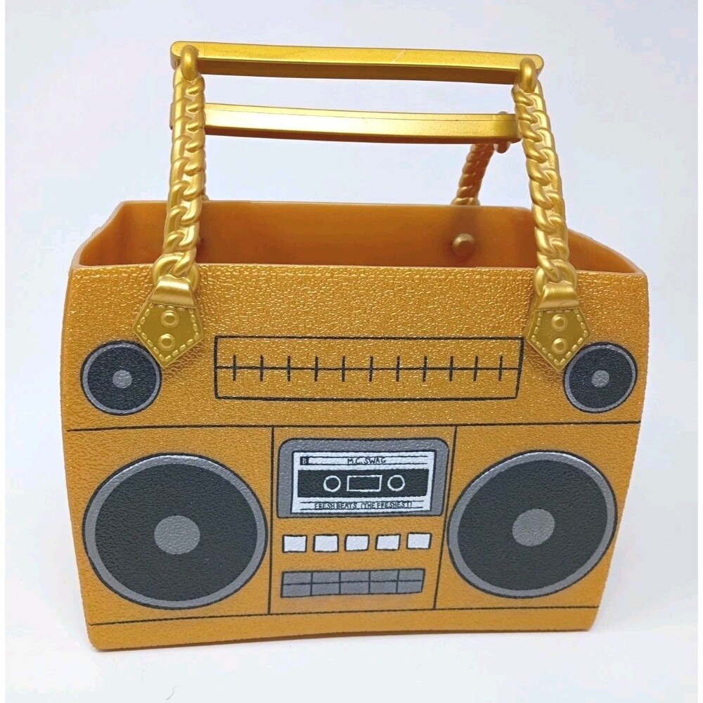 LOL Surprise Ooh la la Textured Gold Heavy Plastic Boombox Tote/Storage Bag/Box